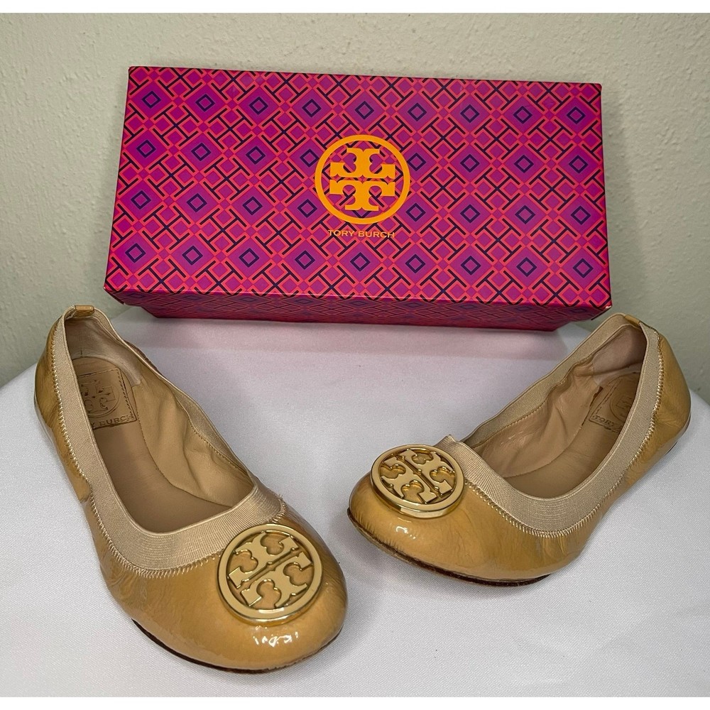 Authentic Tory Burch Caroline Patent Leather Flats sz 7